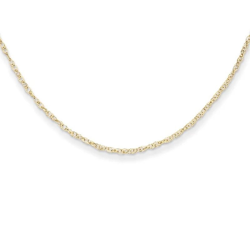 women chunky necklaces -Curata 14k Yellow Gold 13" Childrens Rope Chain Necklace