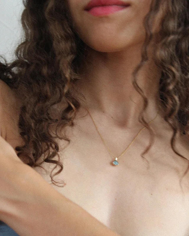 women classic pendant necklaces -Lado Necklace in Aquamarine