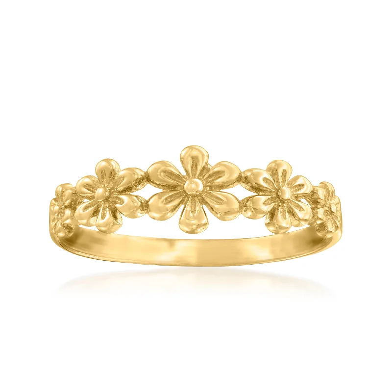 women one-of-a-kind engagement rings -Canaria 10kt Yellow Gold Multi-Flower Ring