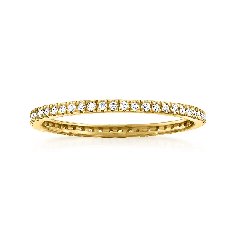 women platinum engagement rings -RS Pure by Ross-Simons Diamond Eternity Ring in 14kt Yellow Gold