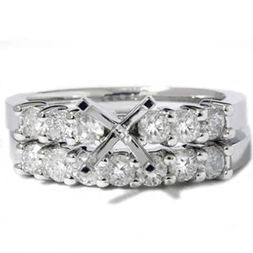 women luxury engagement rings -1ct Diamond Engagement Matching Wedding Ring Setting