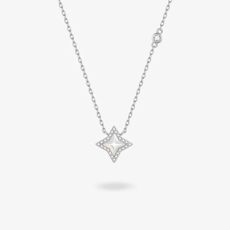 women eternity necklaces -"Starlit Melody" Sterling Silver Necklace