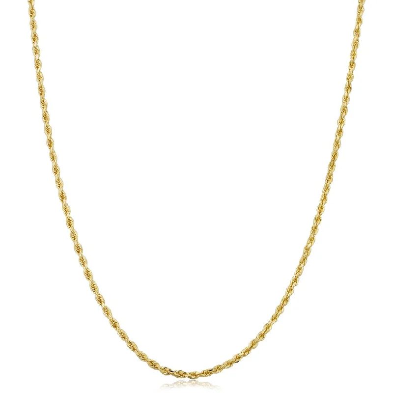 women pearl pendant necklaces -10k Yellow Gold 1.5-mm Semi Solid Rope Chain Necklace (14-30 inch)