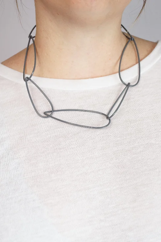 women double-layer necklaces -Modular Necklace No. 6 in Storm Grey