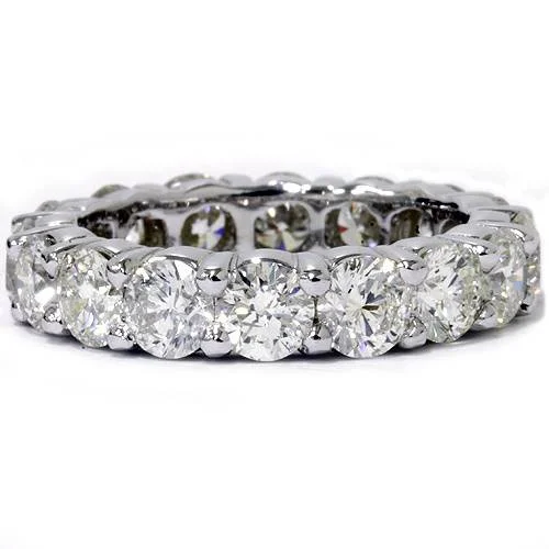 women personalized engagement rings -5ct Prong Diamond Eternity Ring 14K White Gold