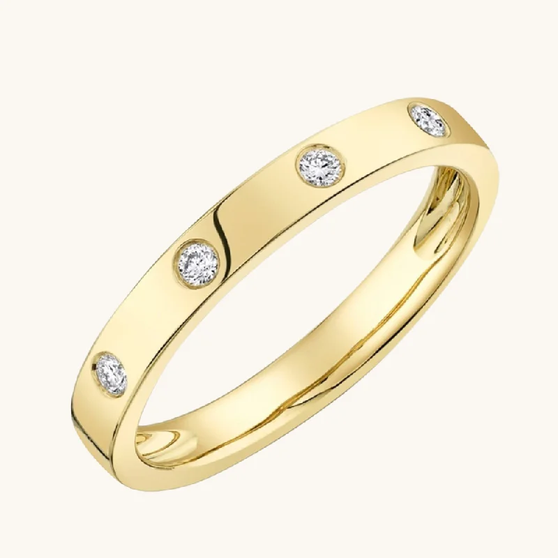 women delicate rings -The Cassie Inlay Diamond Band