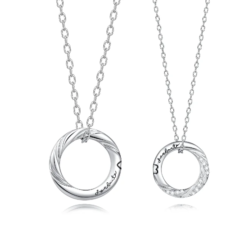 women personalized pendant necklaces -FANCIME “Love Magnetic” Couples Sterling Silver Necklaces