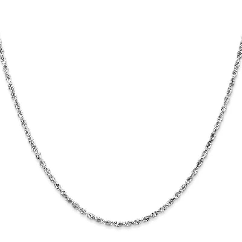 women eco-conscious necklaces -Curata 10k White Gold 2.0mm D/C Quadruple Rope Chain Necklace (Lobster) Options: 16 18 20