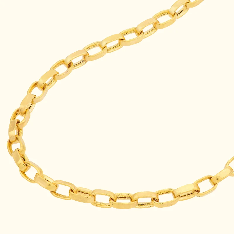 women bridal jewelry necklaces -Rectangular Link Choker Chain Necklace