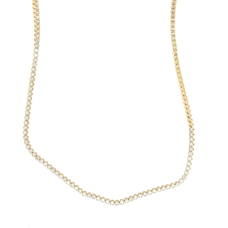 women delicate necklaces -14K Yellow Gold Diamond Necklace