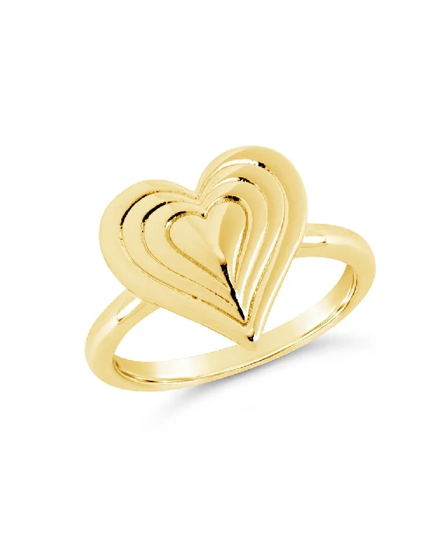 women fashion rings -Beating Heart Ring