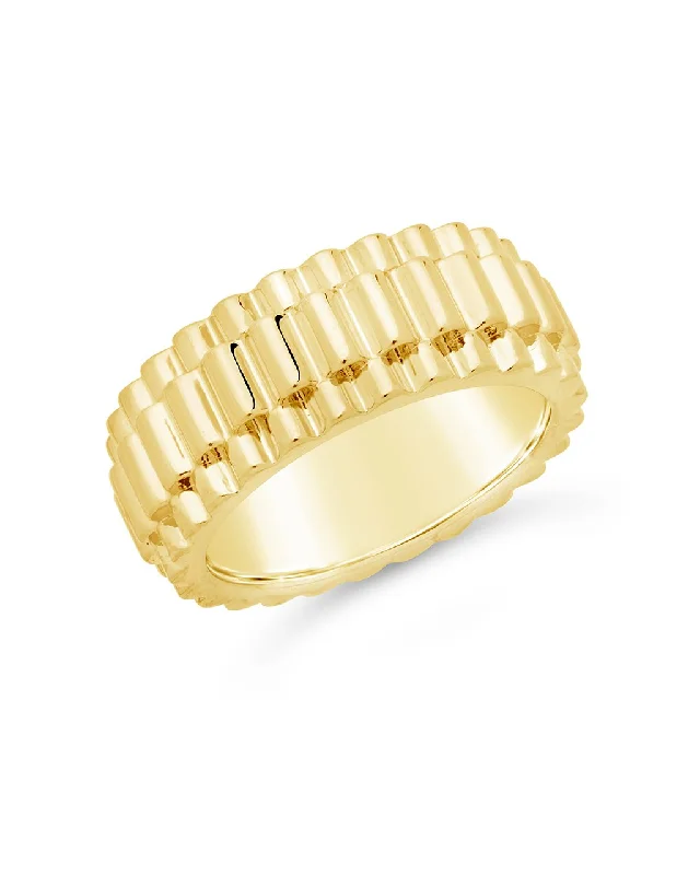 women gold wedding rings -Bubble Dome Band Ring