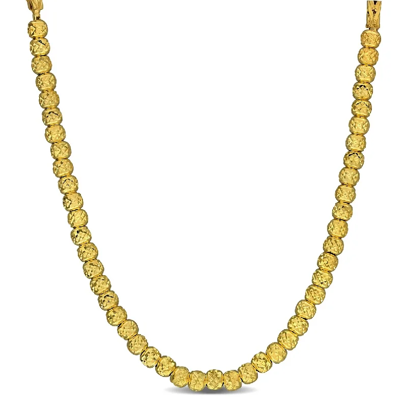 women elegant pendant necklaces -Miadora 2.5mm Bead 1.7mm Wheat Link Chain Necklace in Yellow Silver