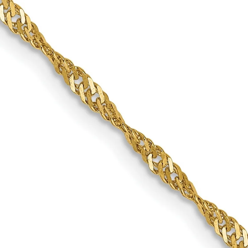 women luxurious necklaces -Curata 14k Yellow Gold Solid 1.7mm Polished Singapore Chain Necklace (Lobster) Options: 16 18 20 24 30