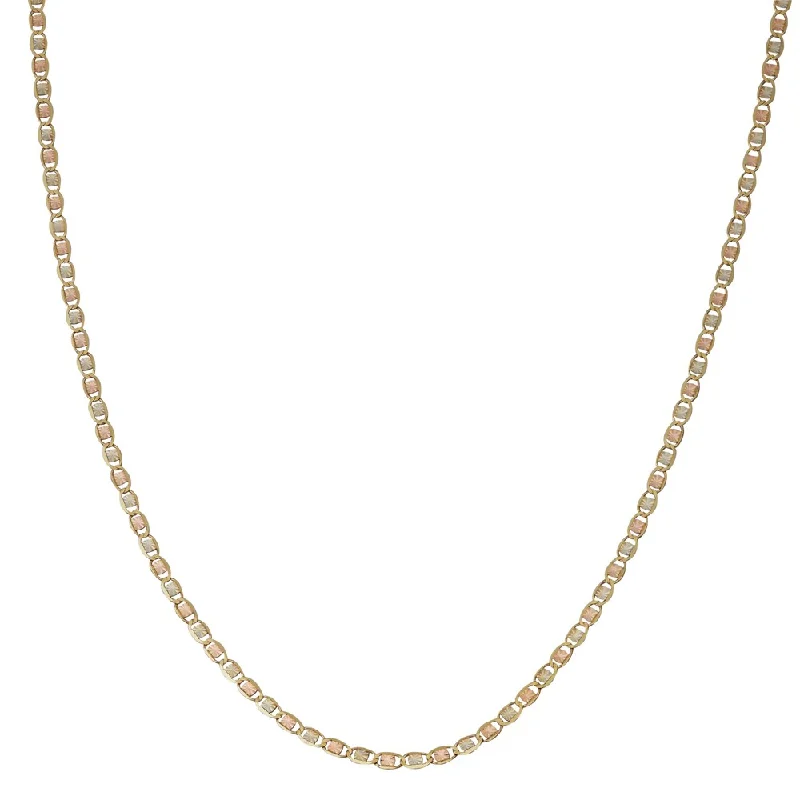 women custom name necklaces -Fremada 10k Tricolor Gold Star Valentino Chain Necklace (16 - 20 inches)