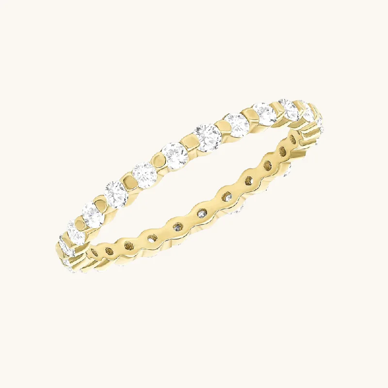 women infinity rings -Small Round Shared Prong Diamond Eternity Band