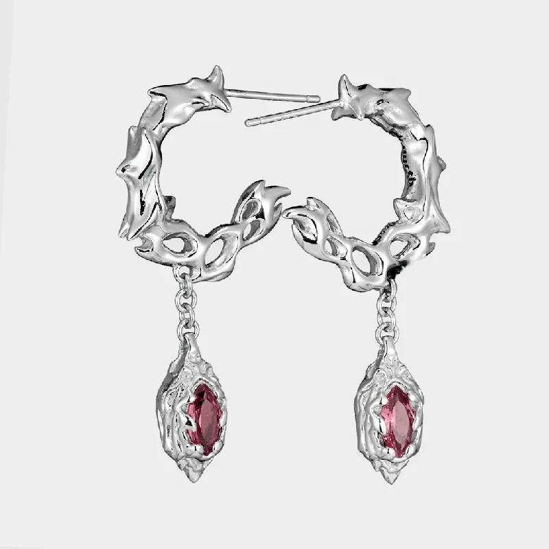 women romantic earrings -Lacrima Red - Earrings