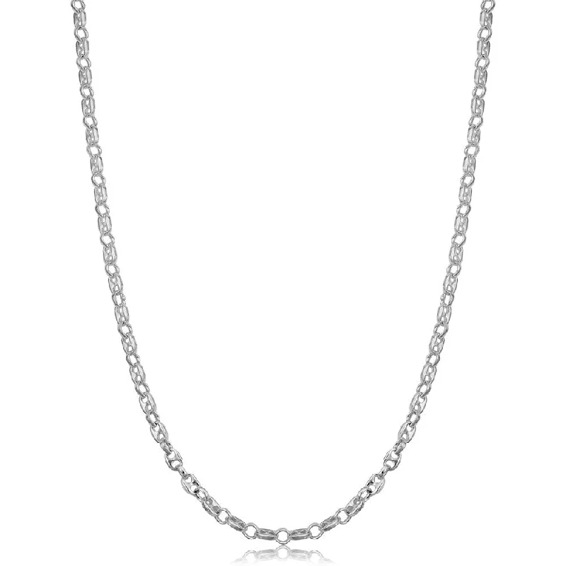 women sparkly necklaces -Sterling Silver Alternate Rolo and Mariner Link Chain Necklace