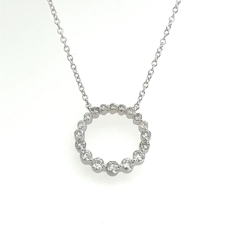 women vintage necklaces -14K White Gold Diamond Necklace