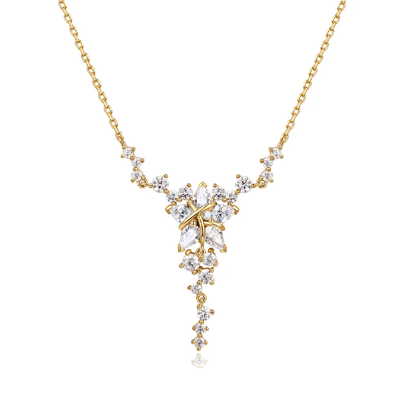 women dainty necklaces -FANCIME "Vega Serenade" Twinkling Star Alpha Lyrae Sterling Silver Necklace