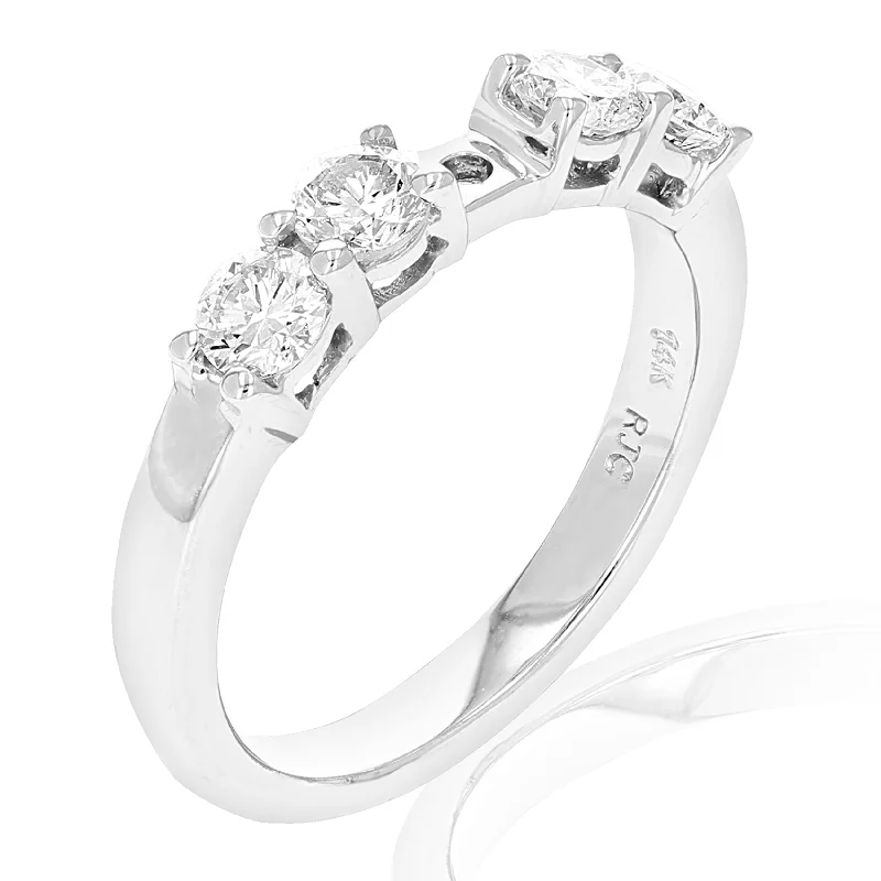 women silver engagement rings -0.80 cttw Semi Mount Diamond Engagement Ring 14K White Gold Round Bridal