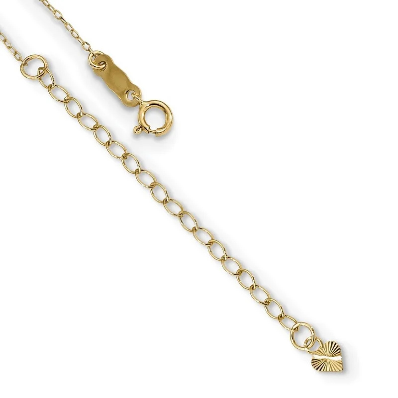 women chunky necklaces -Curata 14k Yellow Gold Double strand Textured Cross And Heart Necklace, 16+2"