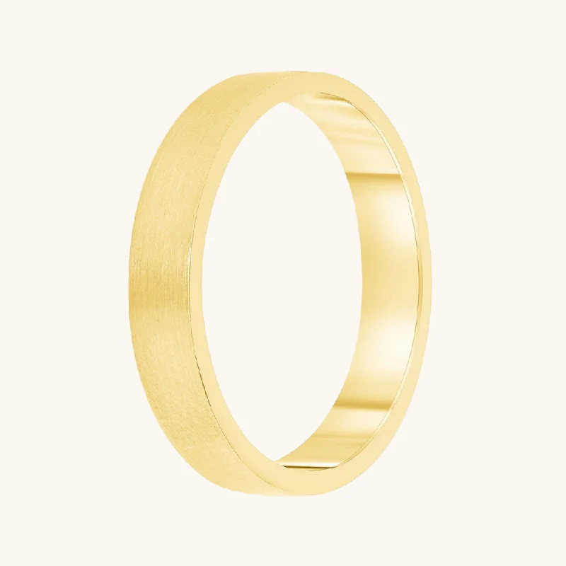 women gemstone rings -Gold Brushed Band