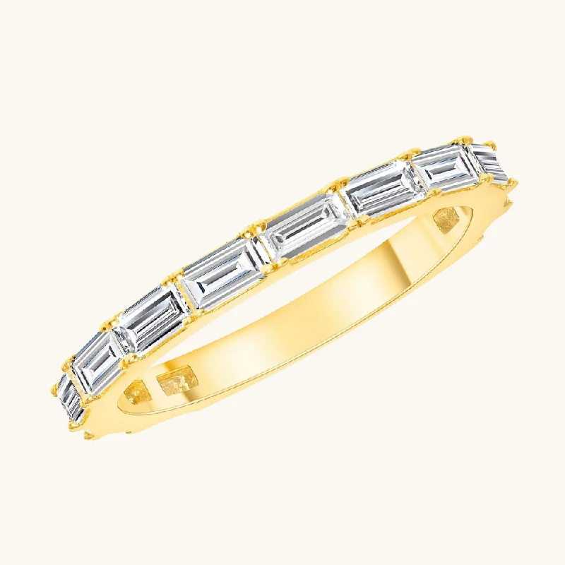 women commitment rings -East West Diamond Baguette Band