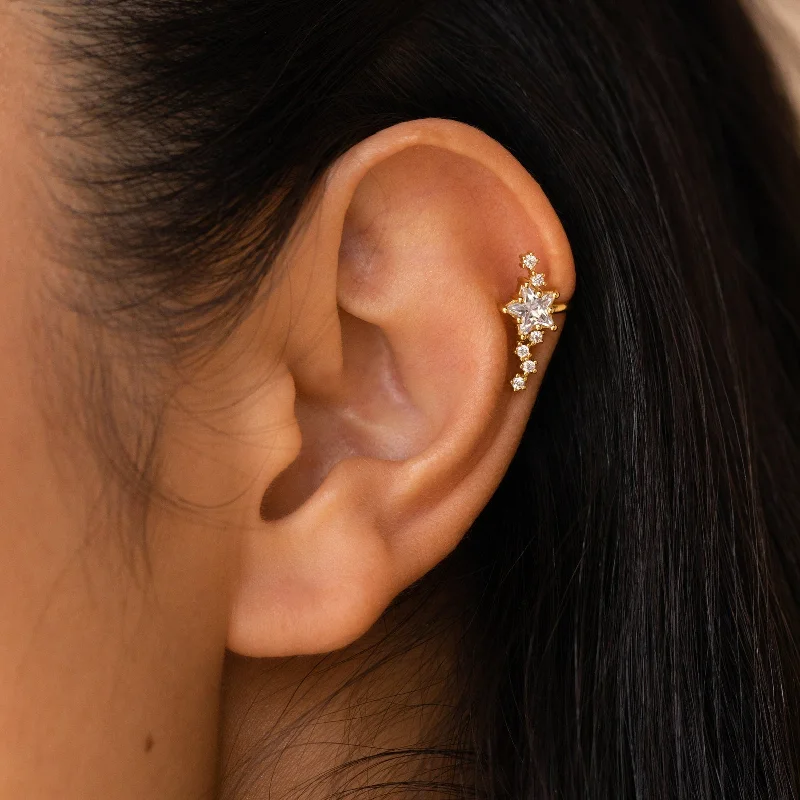 women cubic zirconia earrings -Starry Night Ear Cuffs