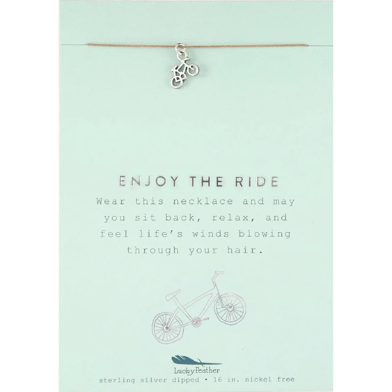 women luxury designer necklaces -Enjoy The Ride - Silver Bicycle Necklace