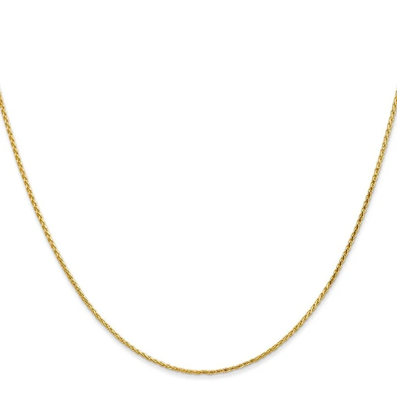 women anniversary necklaces -Curata 14k Yellow Gold Solid 1.2mm Diamond Cut Wheat Chain Necklace (Lobster)