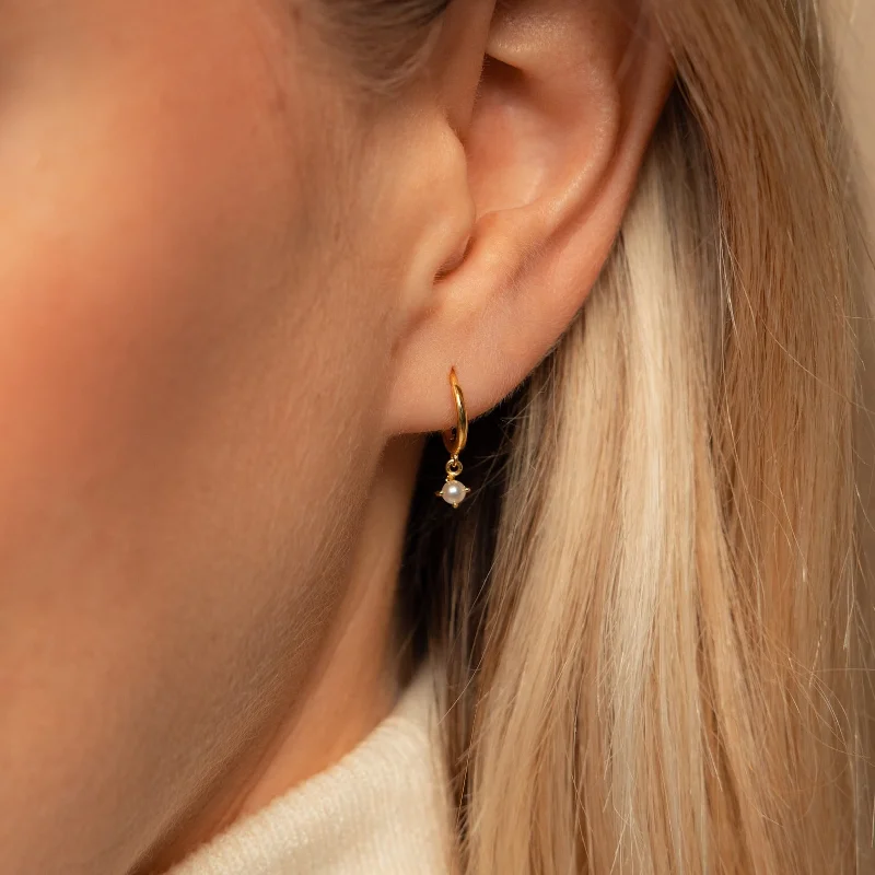 women glamorous earrings -Molly Pearl Huggies