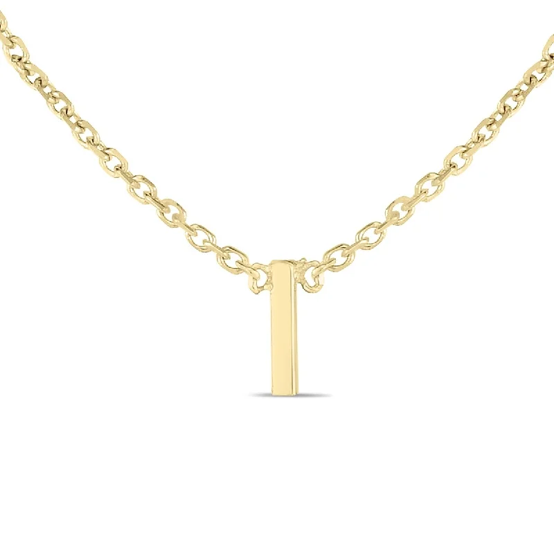 women romantic gift necklaces -Marquee Jewels 14K Solid Yellow Gold I Mini Initial Necklace