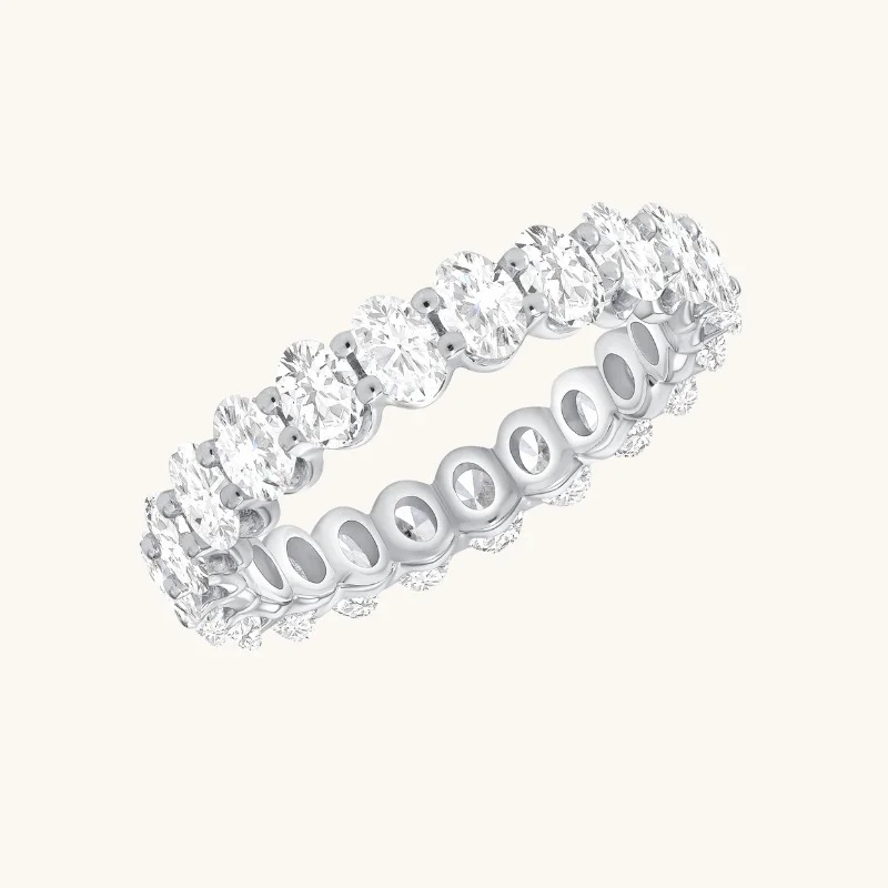 women vintage diamond rings -Diamond Oval Eternity Band