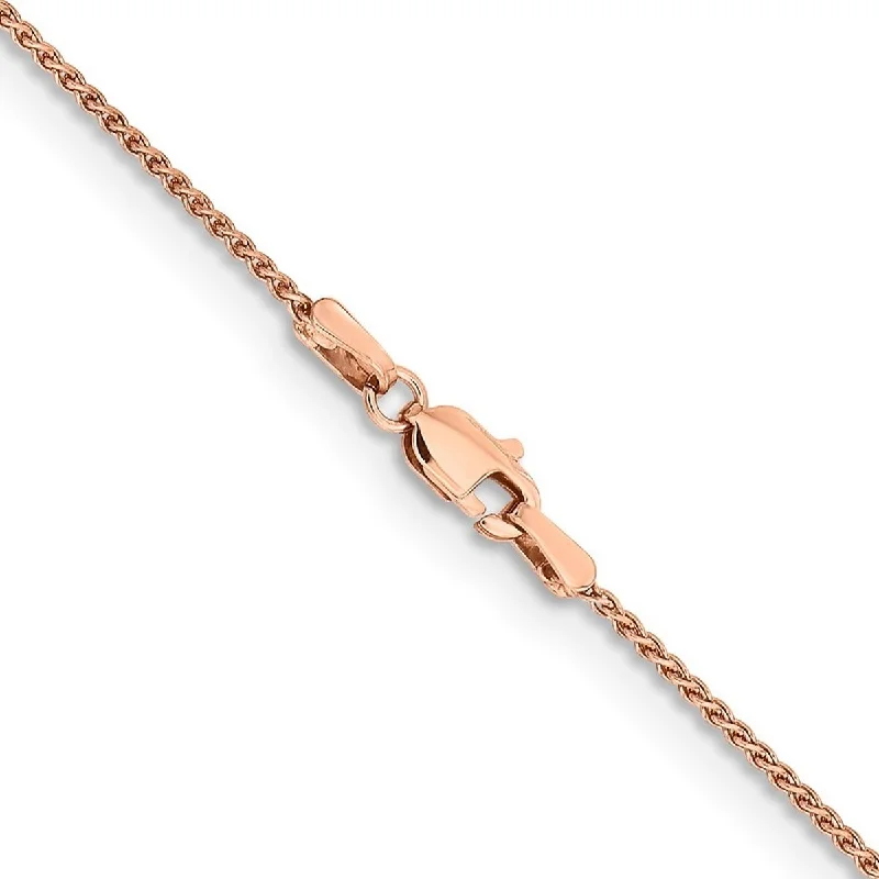 women chic necklaces -Curata 14k Rose Gold 1.25mm Solid Polished Spiga Chain Necklace Options: 16 18 20 24 30