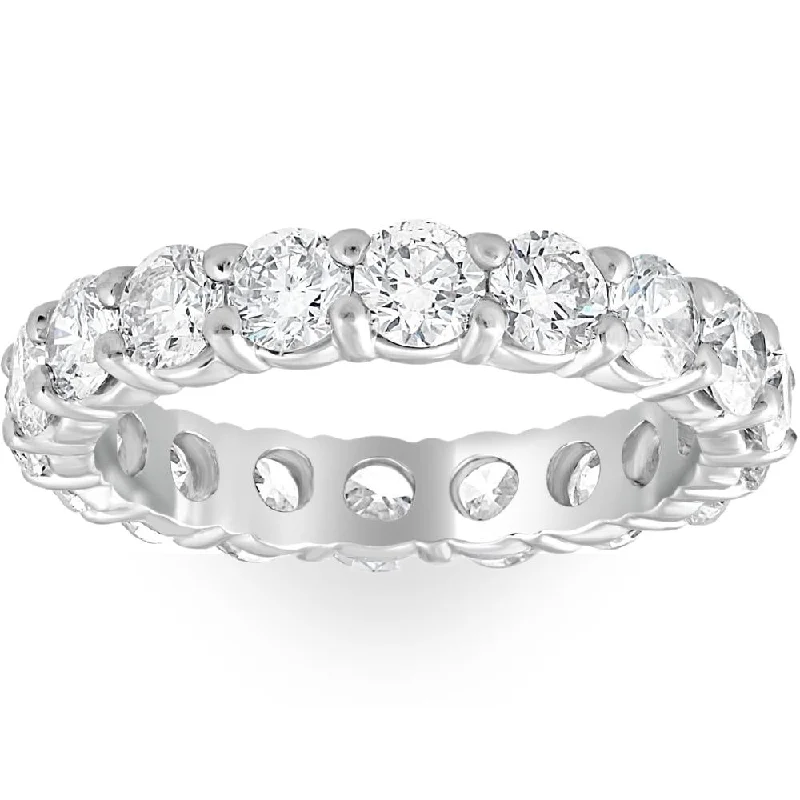 women unique diamond engagement rings -950 Platinum 2ct Diamond Eternity Wedding Ring Lab Grown Band