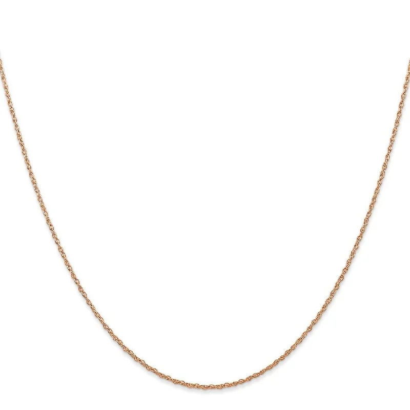 women anniversary gift necklaces -Curata 14k Rose Gold Solid 0.7mm Carded Cable Rope Chain Necklace Options: 16 18 20 24