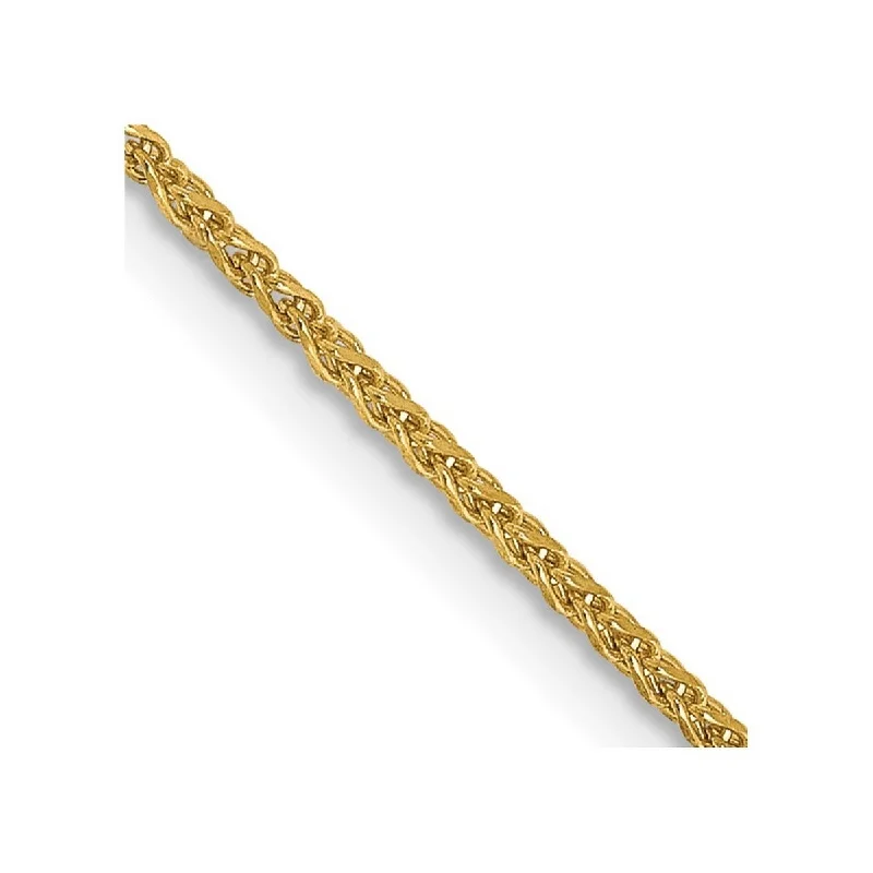 women anniversary gift necklaces -Curata 14k Yellow Gold Solid 1.2mm Diamond Cut Wheat Spiga Chain Necklace Option 16 18 20 22 24