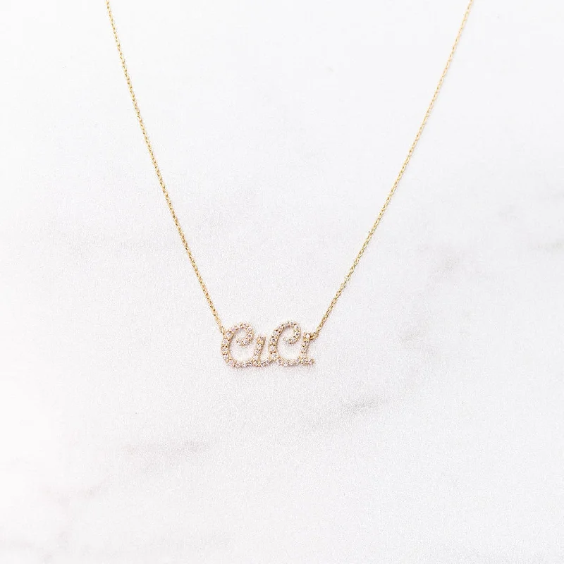 women custom name necklaces -Diamond Name Necklace