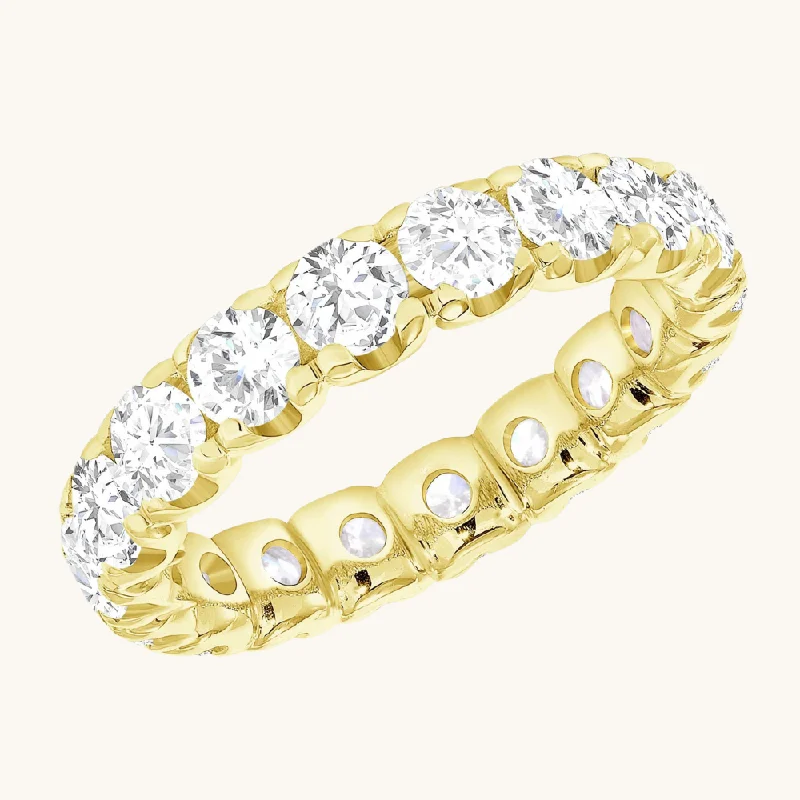 women halo rings -3.7mm Round Diamond Eternity Band