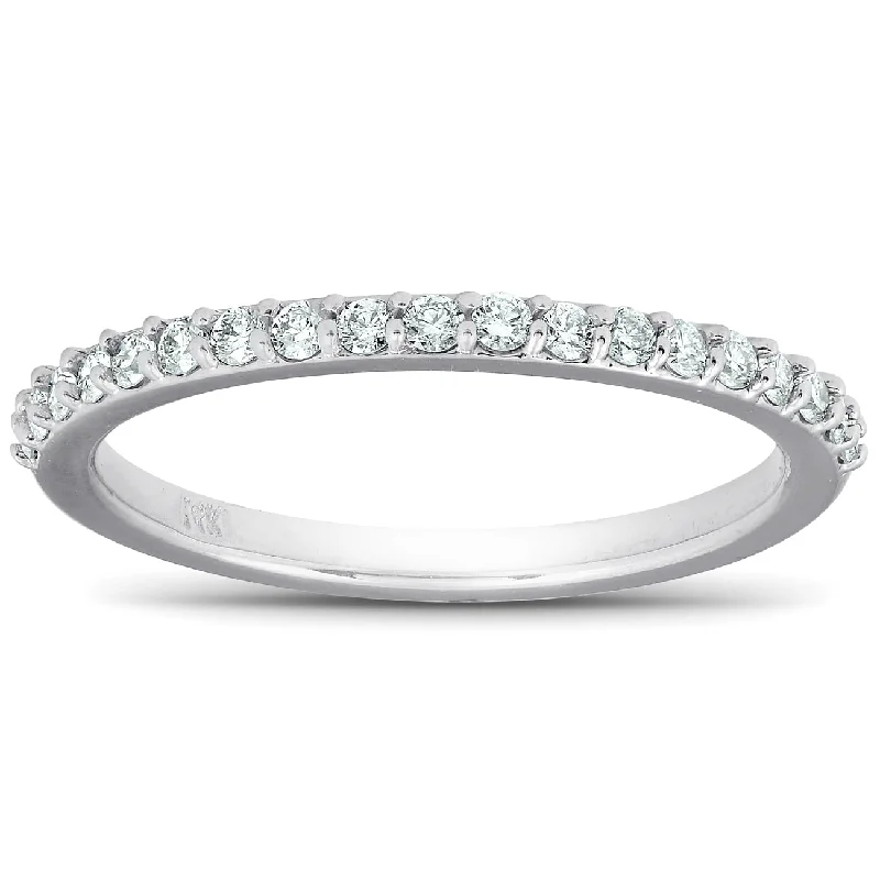 women cushion-cut engagement rings -1/4Ct Diamond Ring Matching Engagement Band 14k White Gold