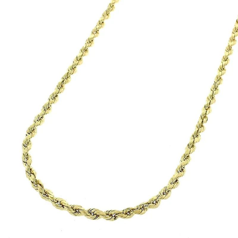 women pearl necklaces -10K Yellow Gold 2MM Hollow Rope Diamond-Cut Braided Twist Link Necklace Chains, Gold Chain for Men & Women, 100% Real 10K Gold