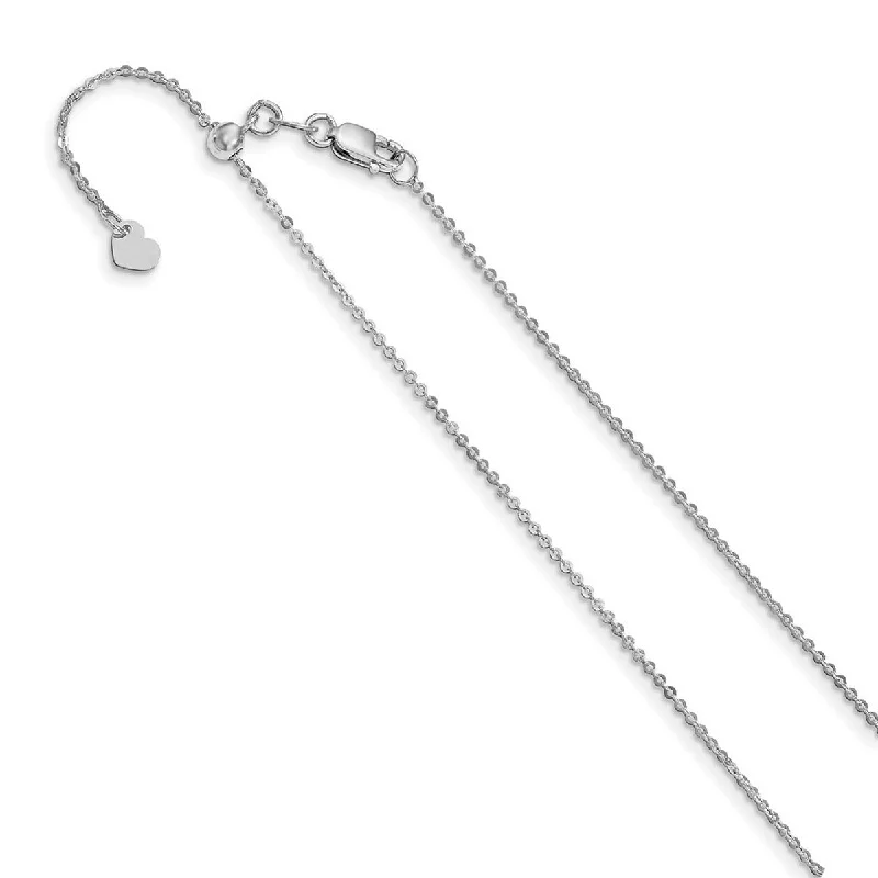 women pearl pendant necklaces -Curata Italian 14k White Gold Adjustable Round Mariner Anchor Chain Necklace Options: 22 30