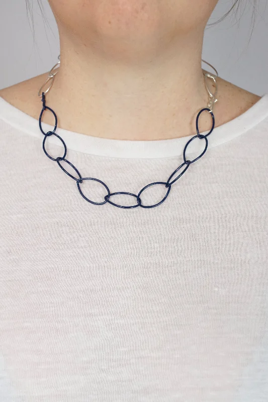 women classic necklaces -Audrey necklace in Silver and Blue Sapphire