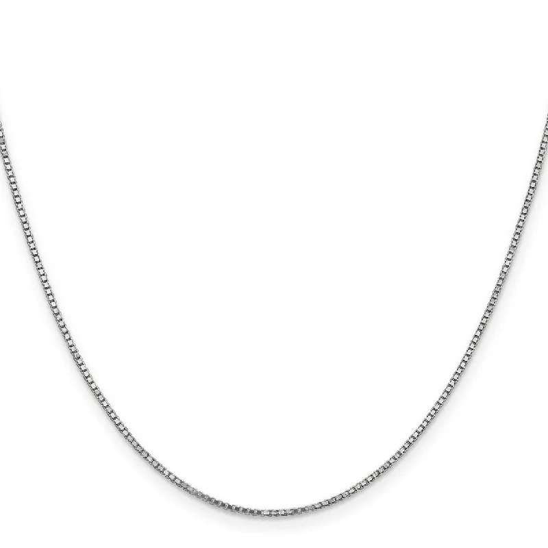 women personalized birthstone necklaces -Curata 10k White Gold 1.1mm Solid Box Chain Necklace (Lobster) Options: 16 18 20 24 30