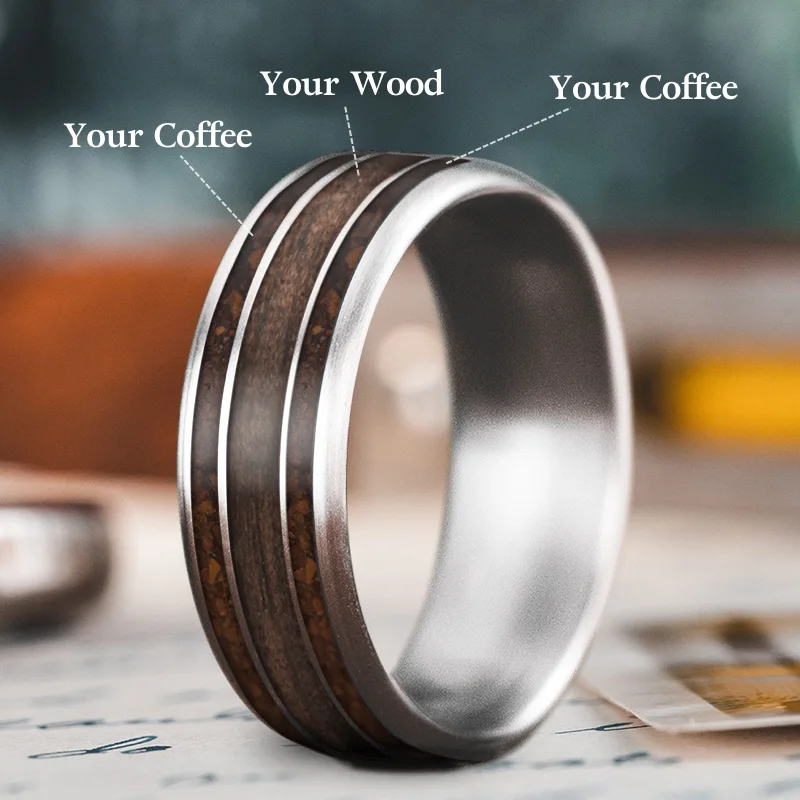 women fashion rings -Custom Design - 3-Inlay Wide Center U92DIODiZqibPeFcbYtj375B