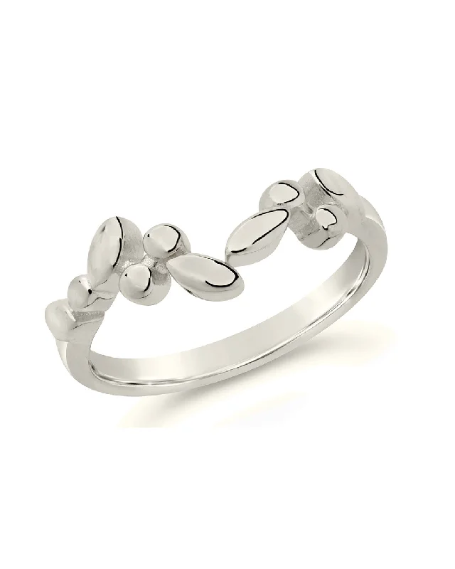 women heart-cut rings -Sterling Silver Ivy Band Ring