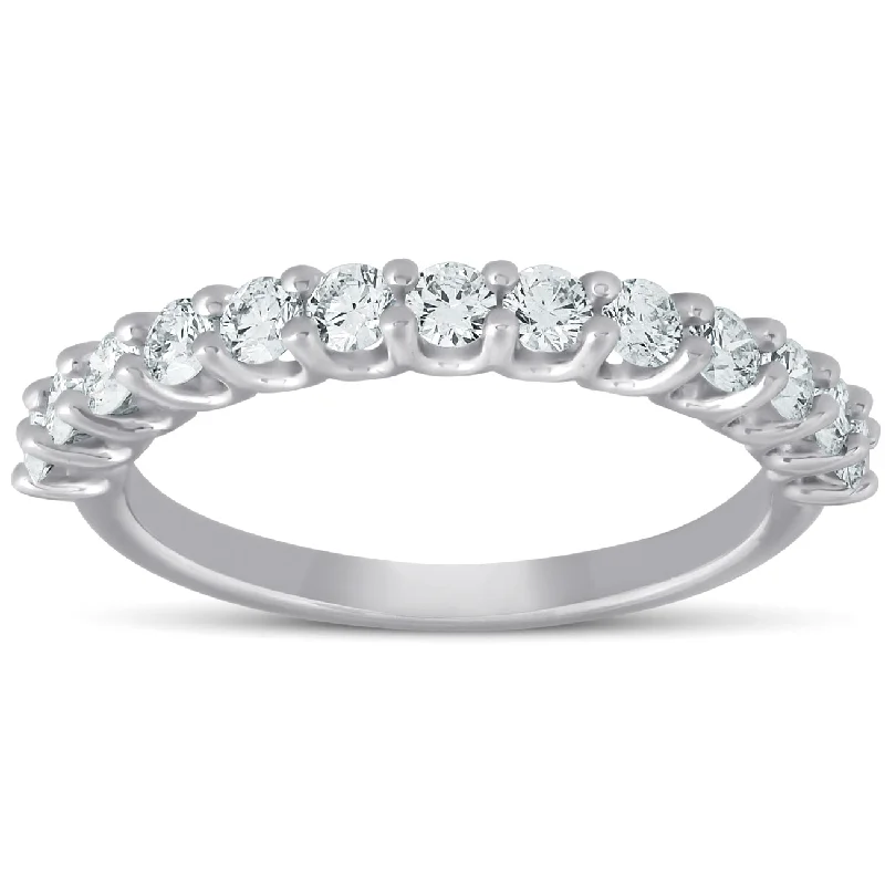 women luxurious engagement rings -3/4 Ct Diamond Wedding Ring 14k White Gold Lab Grown Eco Friendly