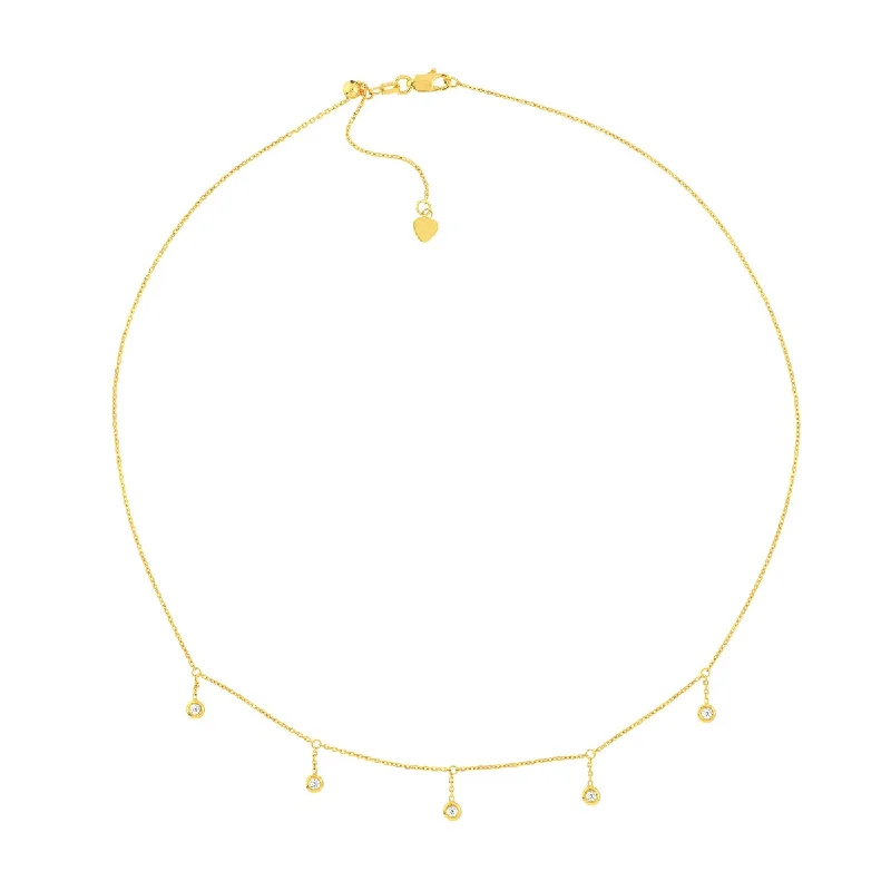 women handmade necklaces -Marquee Jewels 14K Yellow Gold 1/6 CTW Diamond Bezel Drop Necklace