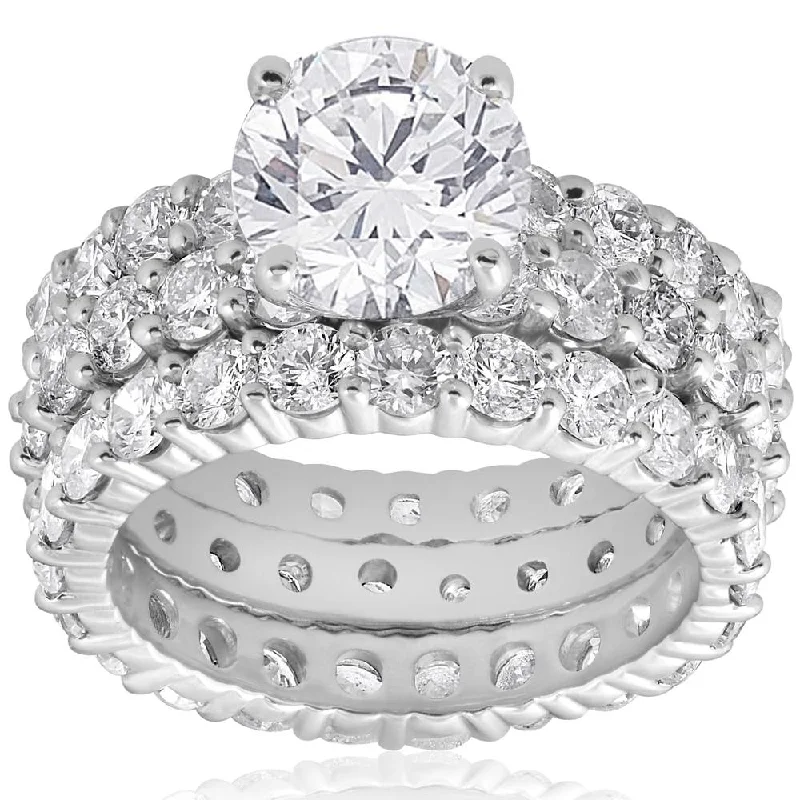 women vintage engagement rings -7ct Diamond Engagement Eternity Wedding Ring Set 14k White Gold